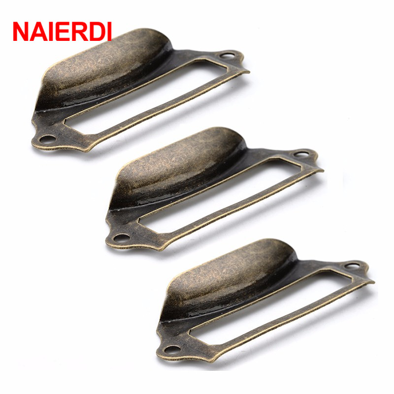 Furniture Hardware Names - NAIERDI-Antique Metal Latão Etiqueta Pull Frame