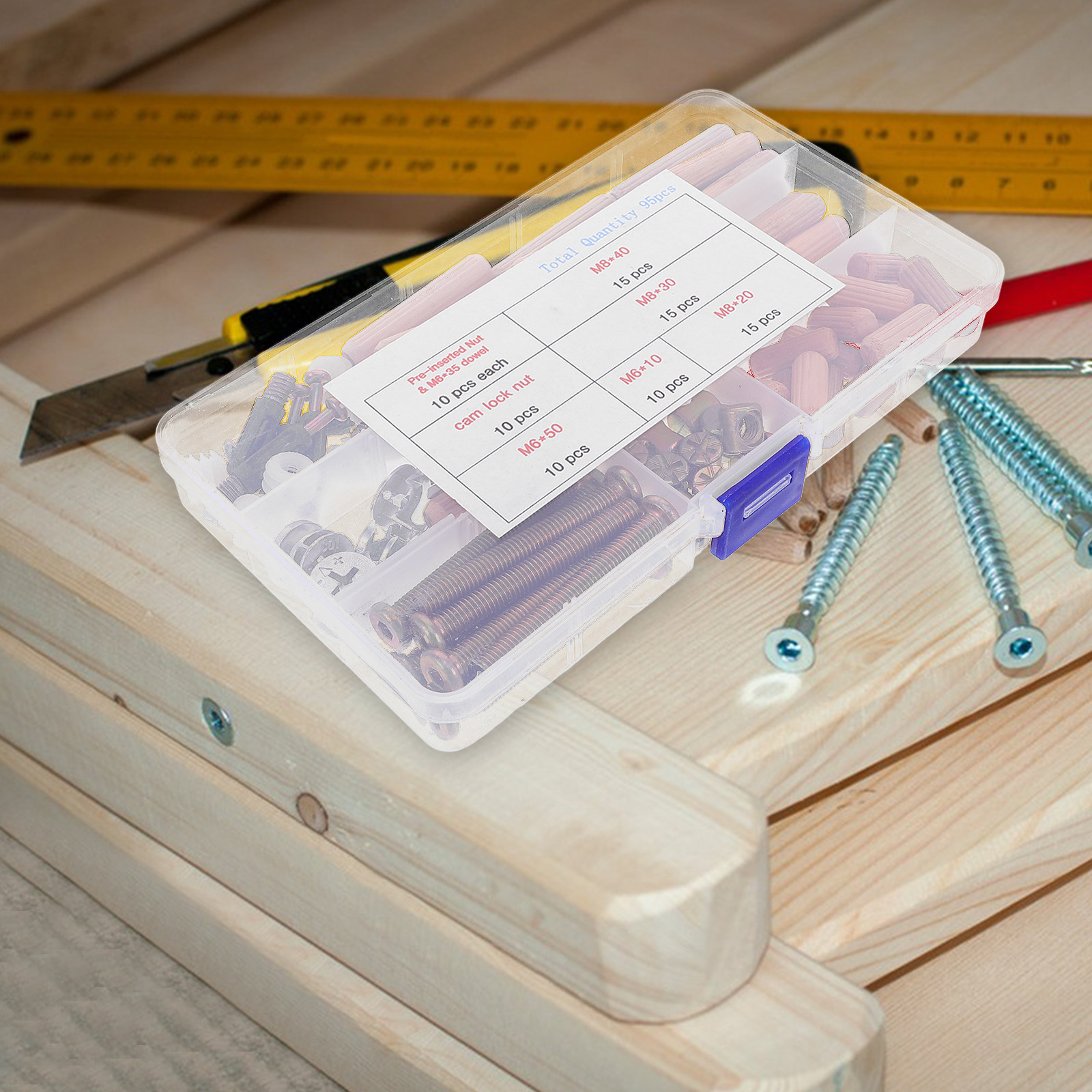 Conjunto de 95 Peças de Ferrag - Furniture Hardware Connectors avaliação e preço